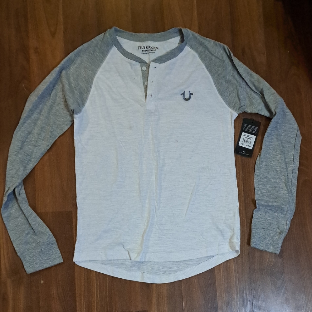 True Religion Men's Two-Tone Henley Shirt